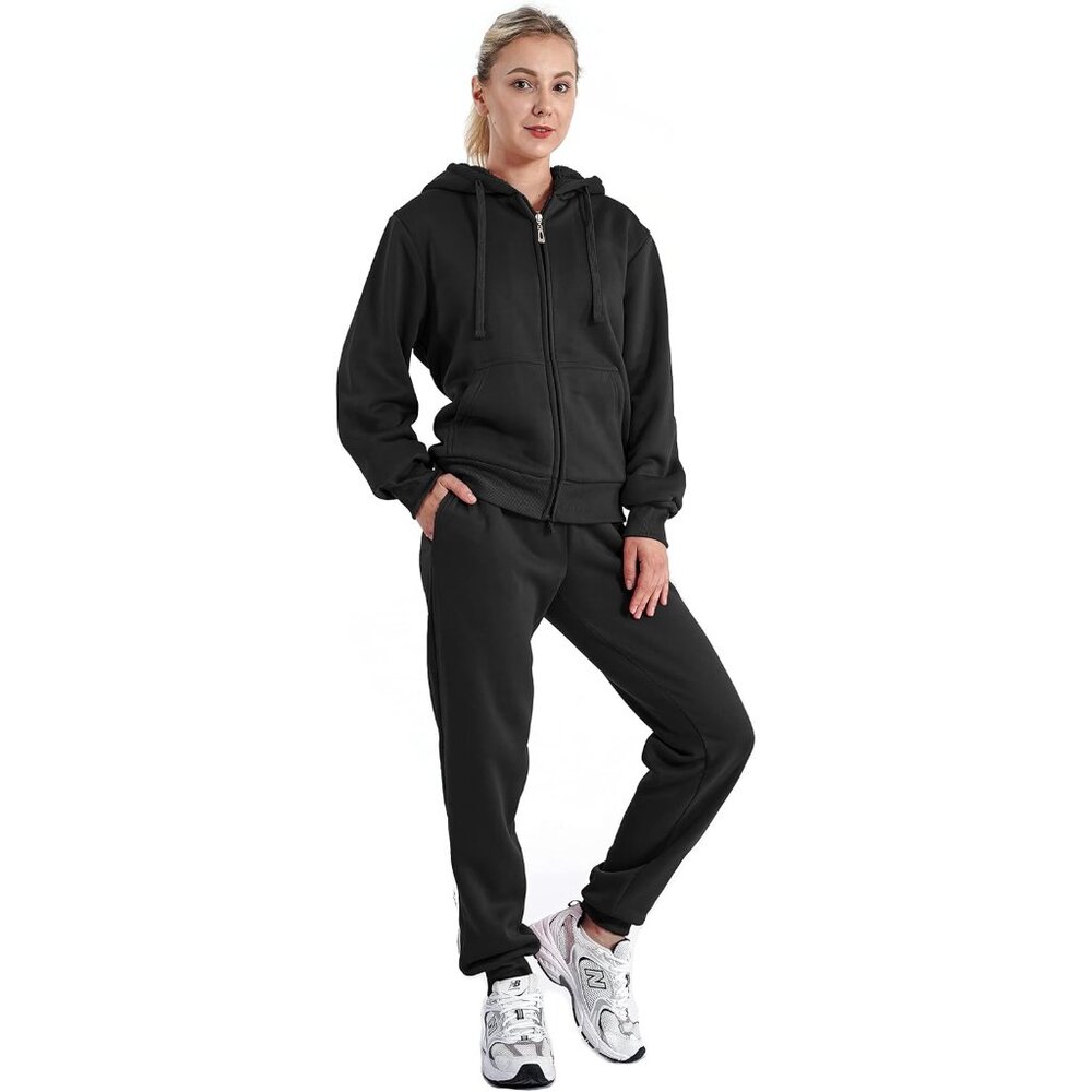 Warm Sherpa Hoodie And Jogger Set For Women - Stylish 2 Piece Casual Outfit